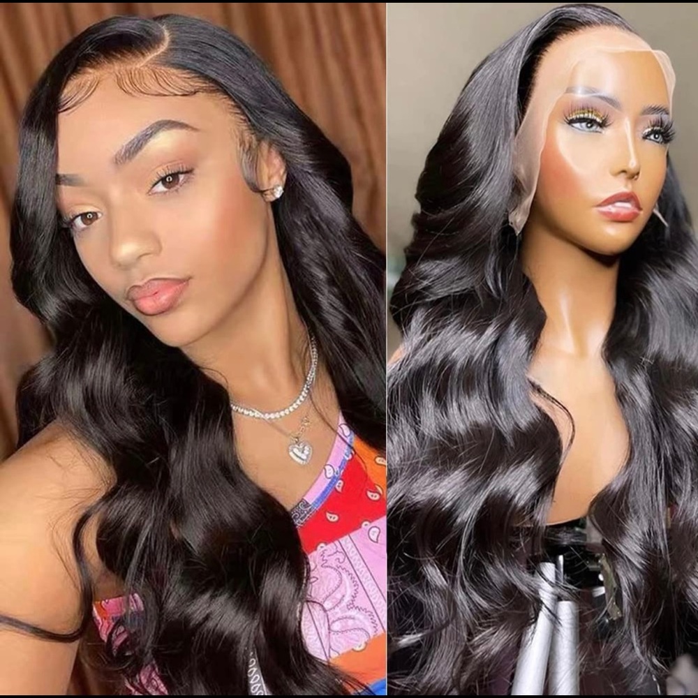 13*4 HD Transparent lace frontal wig 22” body wave Brazilian human hair wig